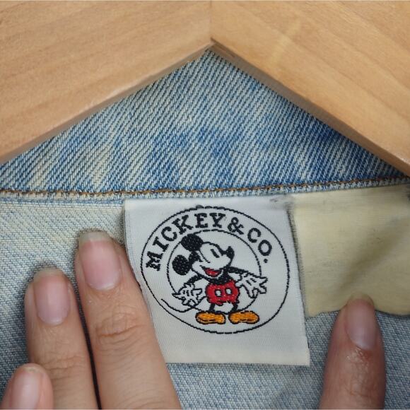 Mickey Disney Vintage Light Wash Jean Jacket Embroidered Y2K Size Medium - Picture 4 of 8